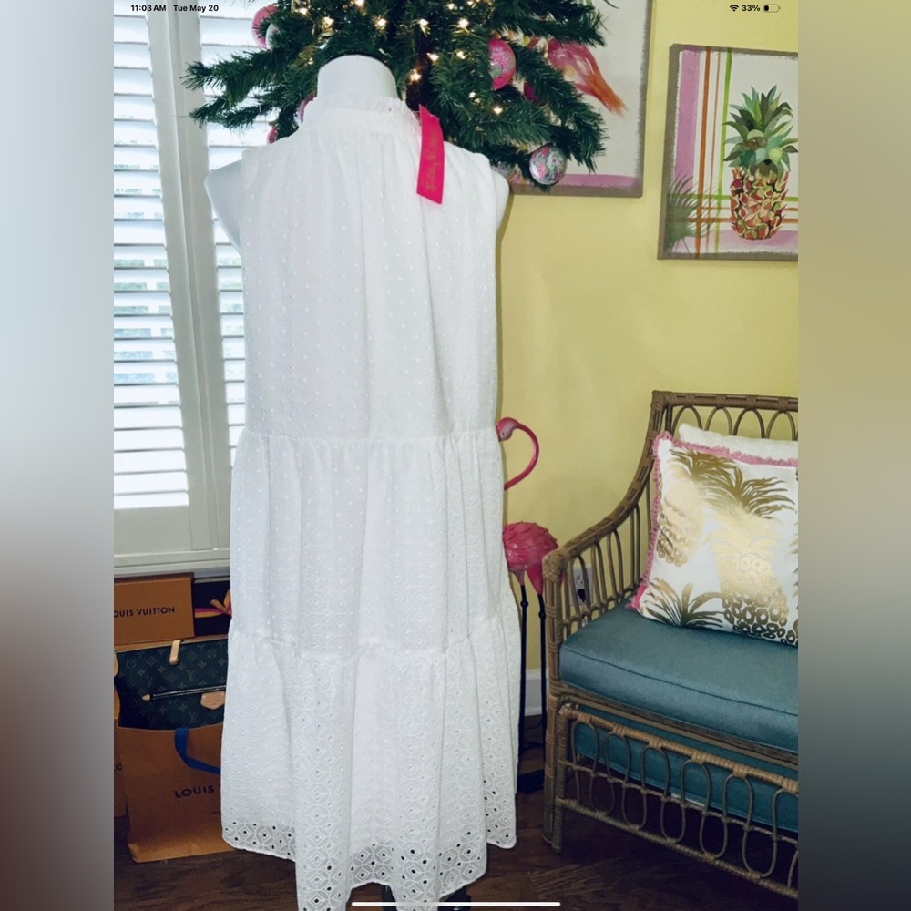 Lilly Pulitzer NWT Novella Dress White Mini Medallion Eyelet Size S,M - Picture 4 of 12